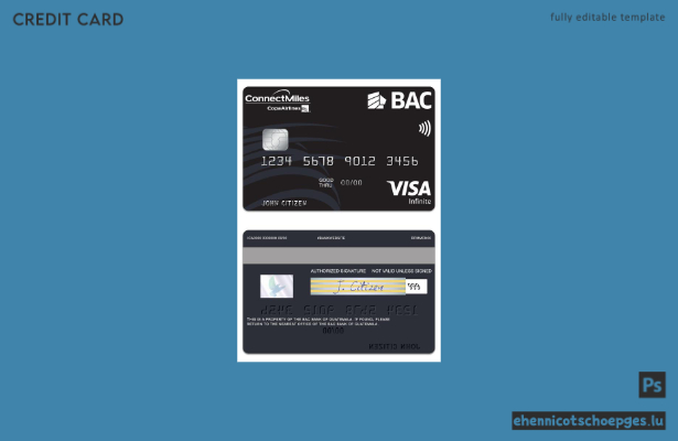 Guatemala BAC Bank Visa Infinite Karte – Beispielvorschau
